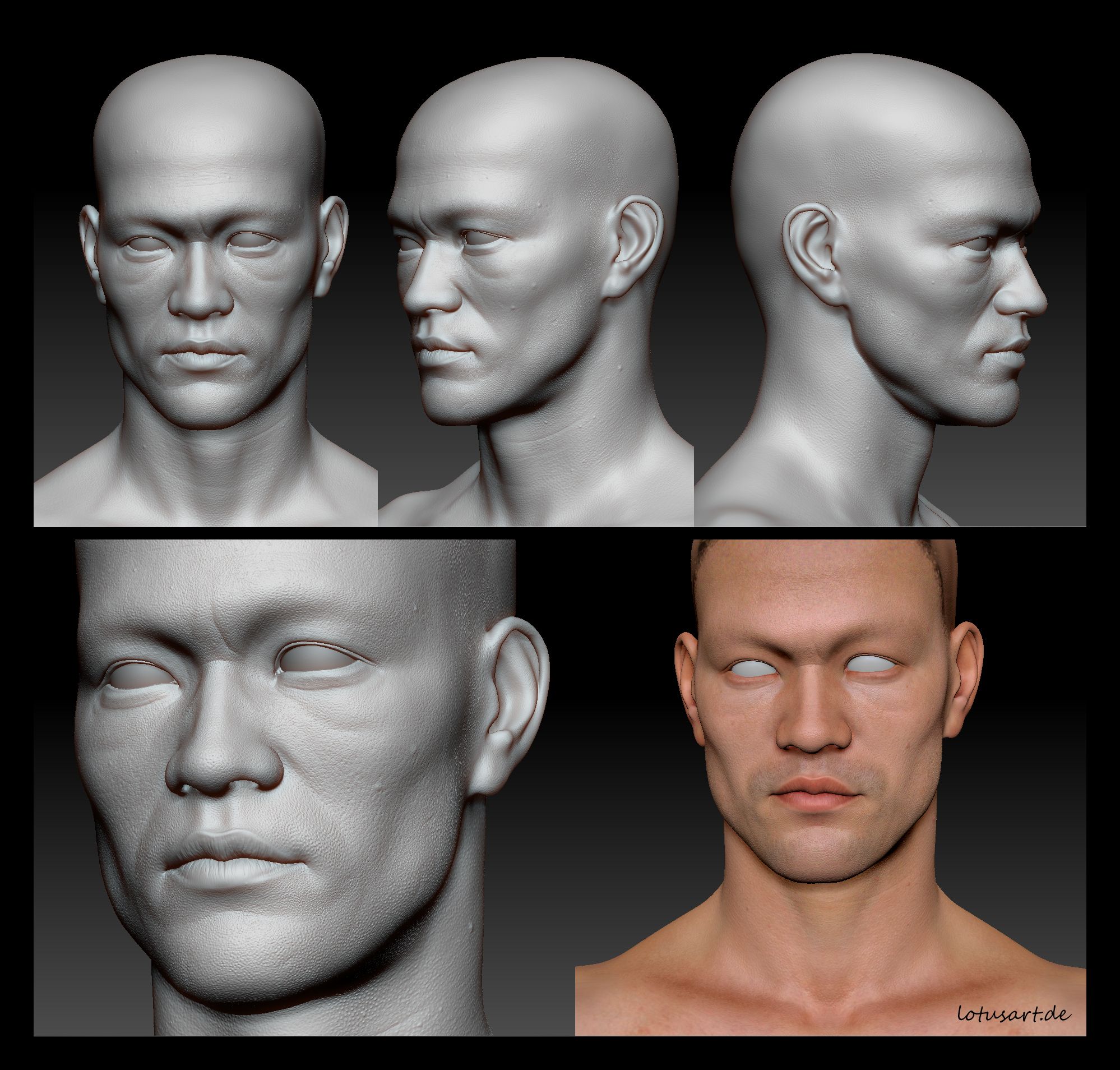 3D_Bruce_Lee_model "3D Bruce Lee Porträt" - Ultra Realistische virtuelle 3D-Digitale Mensch