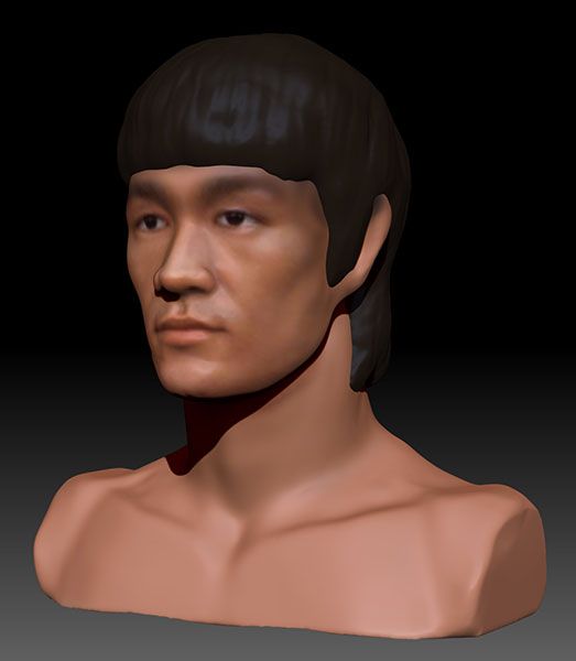 character-bruce-lee-dynamesh-zbrush-01 3D Portrait