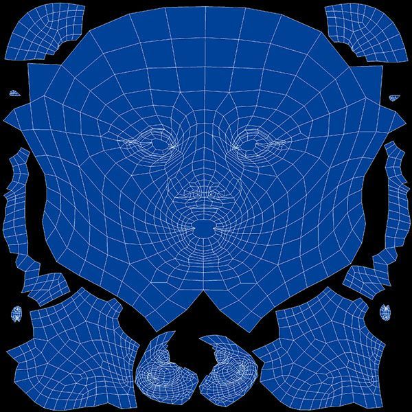 uv-head-low-poly "3D Bruce Lee Porträt" - Ultra Realistische virtuelle 3D-Digitale Mensch