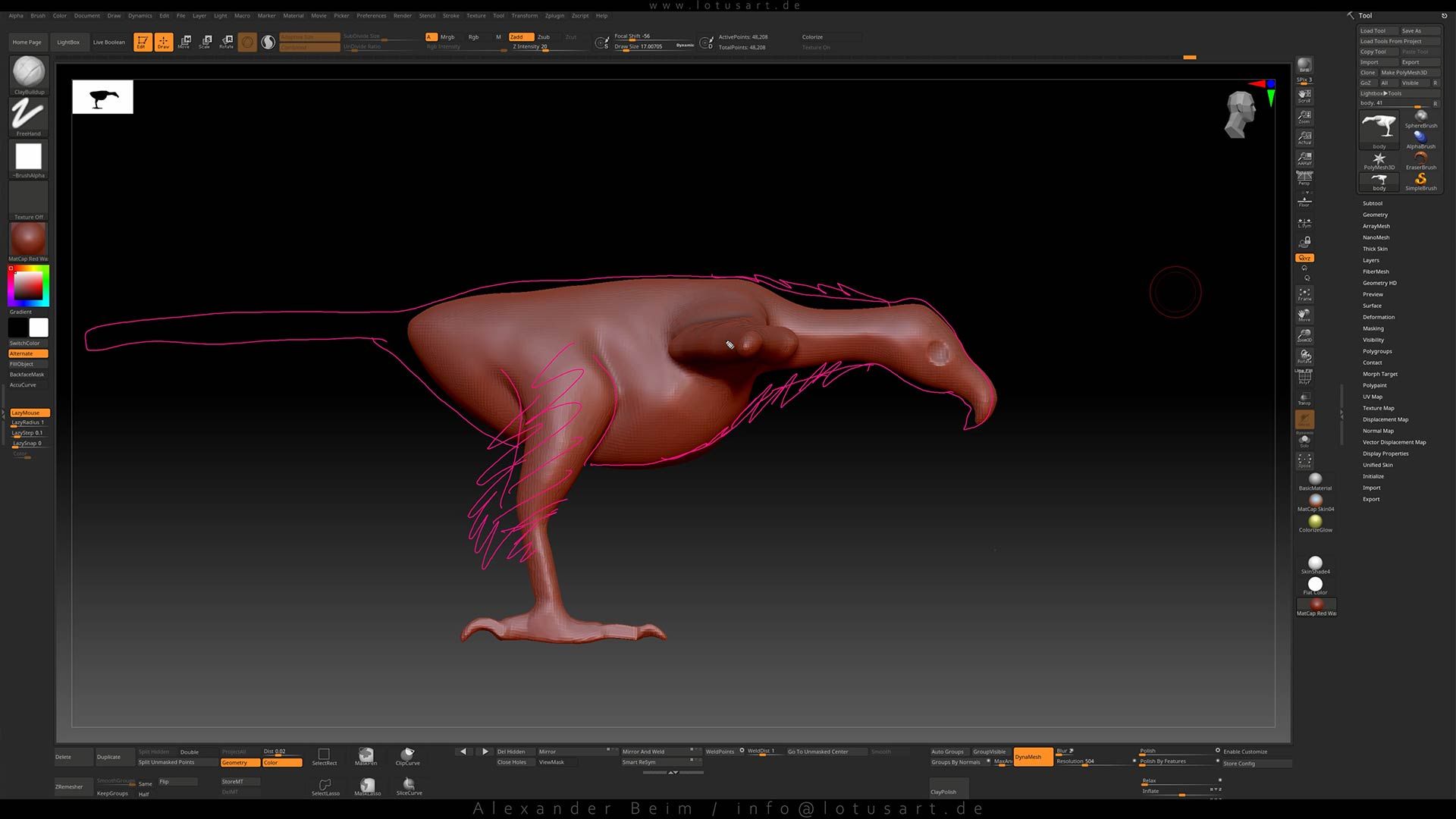 3d_bald_eagle_body_modeling_sculpting_zbrush 3D-animiertes Adler-Vogelmodell für den 'Adler Mannheim' Trailer
