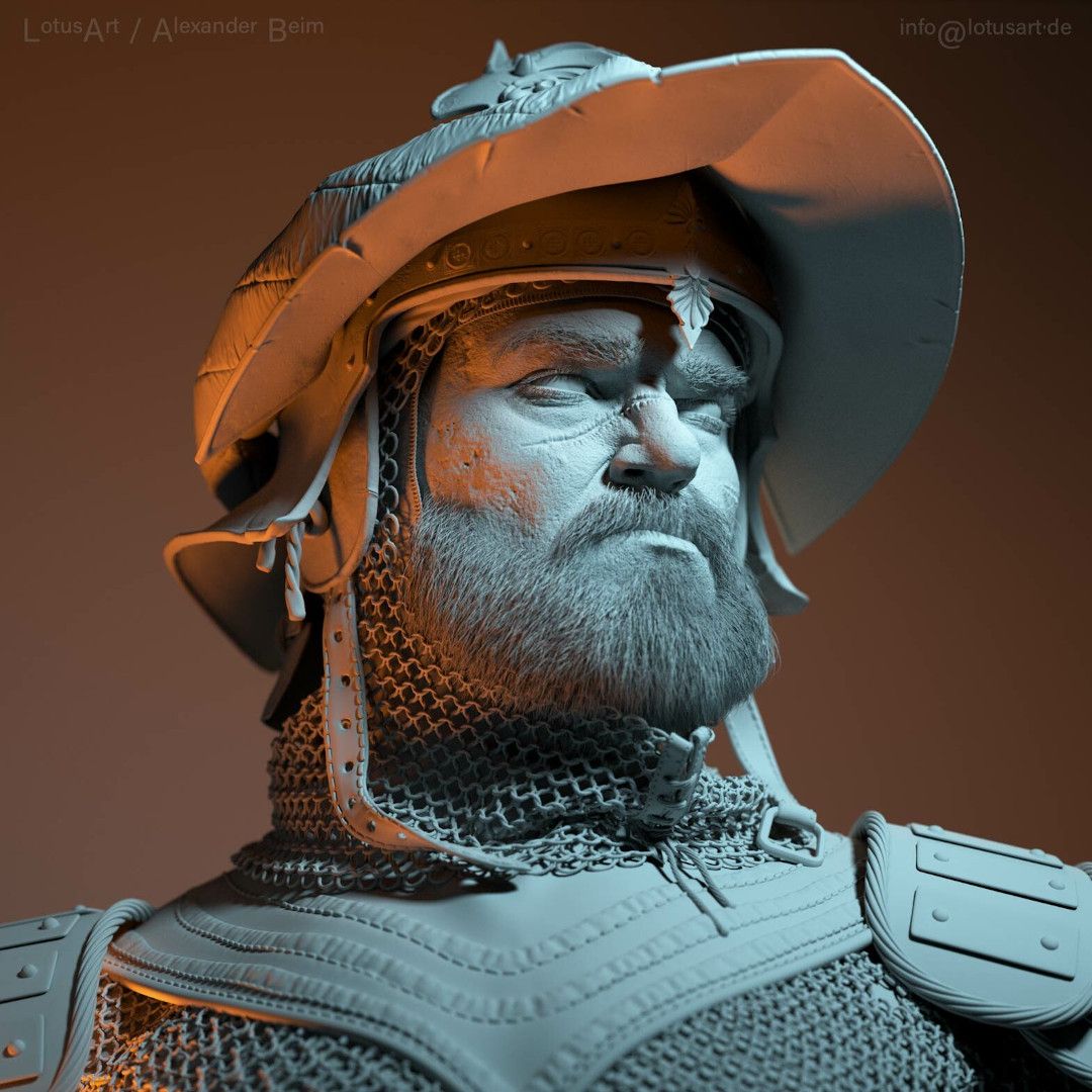 alexander-beim-medieval-warrior-armour-sword Mittelalterlicher Krieger 3D-Character. Faszinierende CG-Porträt