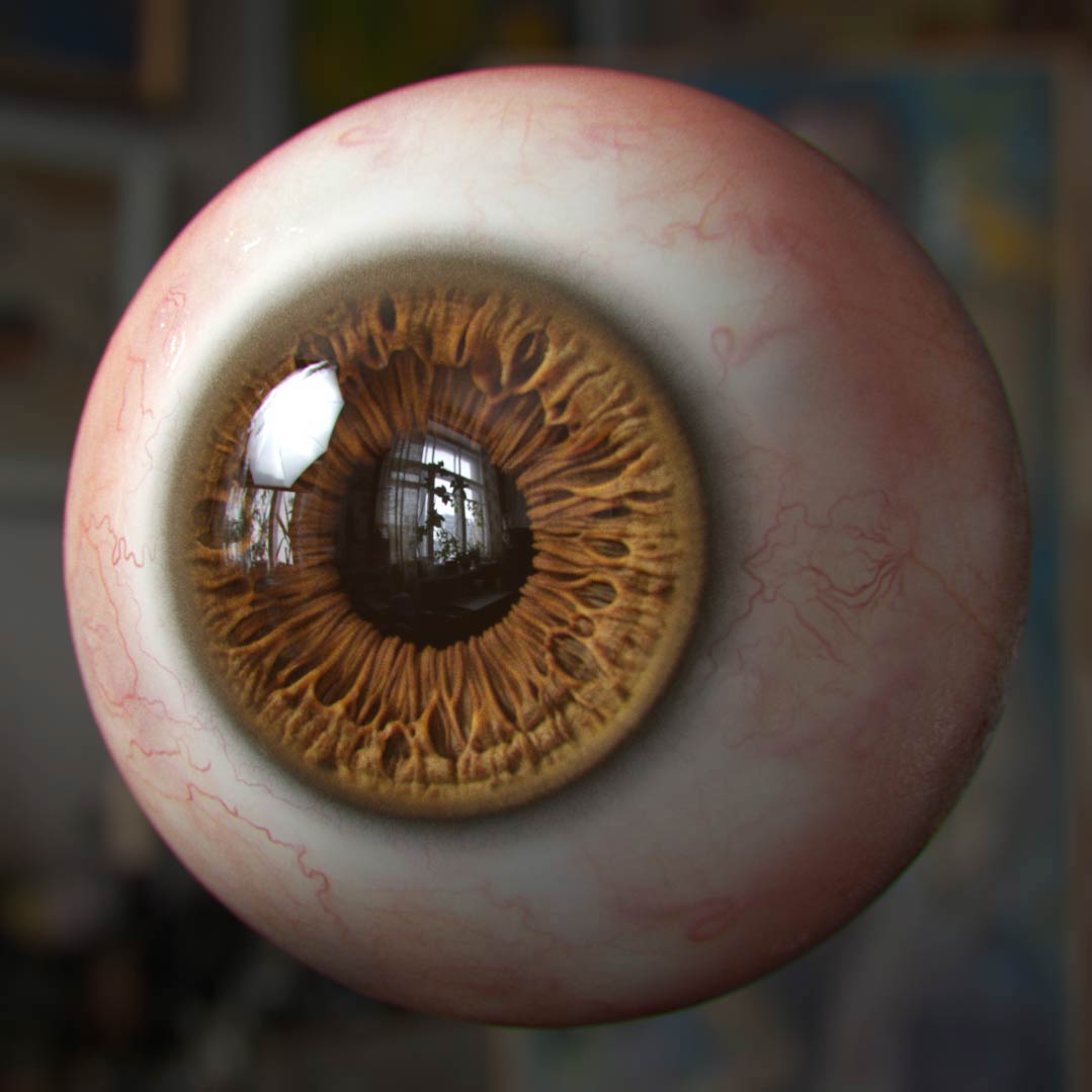 human_eyes_CG_rendering_front_lighting 3D Photorealistische Auge-Iris: computer-generiert