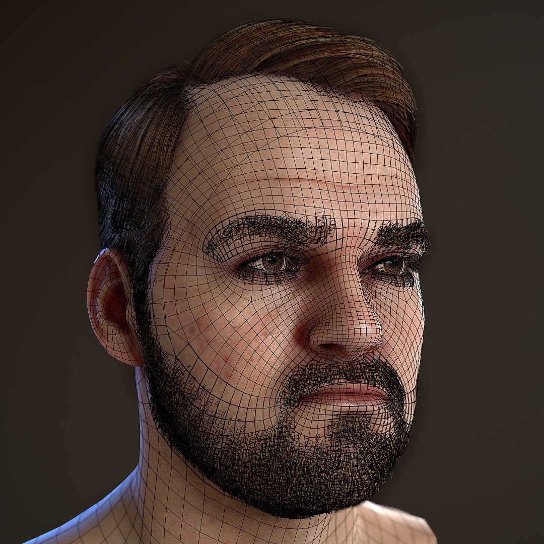 real_time_character_wireframe_low_poly